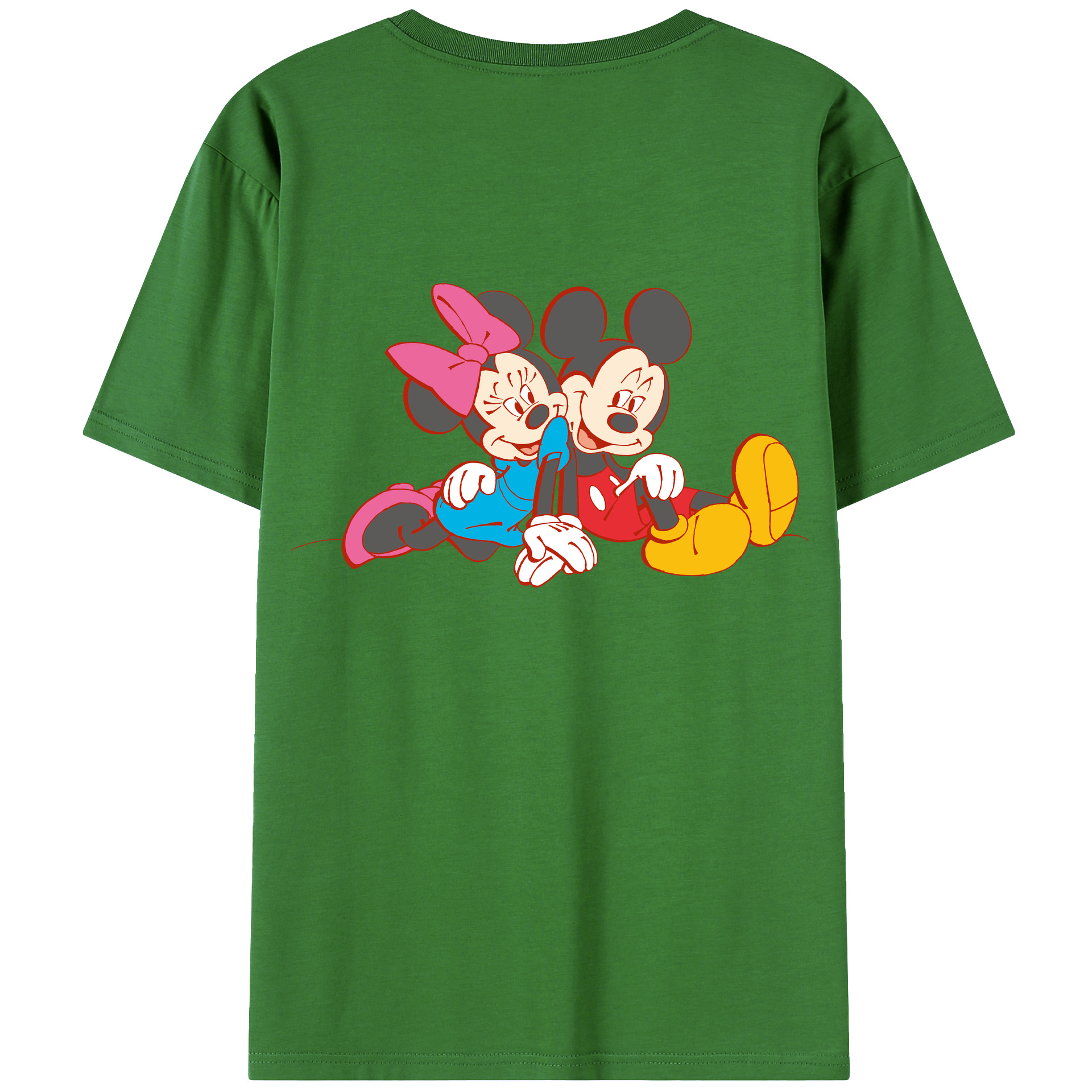 （画像用） ミッキーマウス Mickey Mouse レディース半袖Tシャツ(バックプリント)